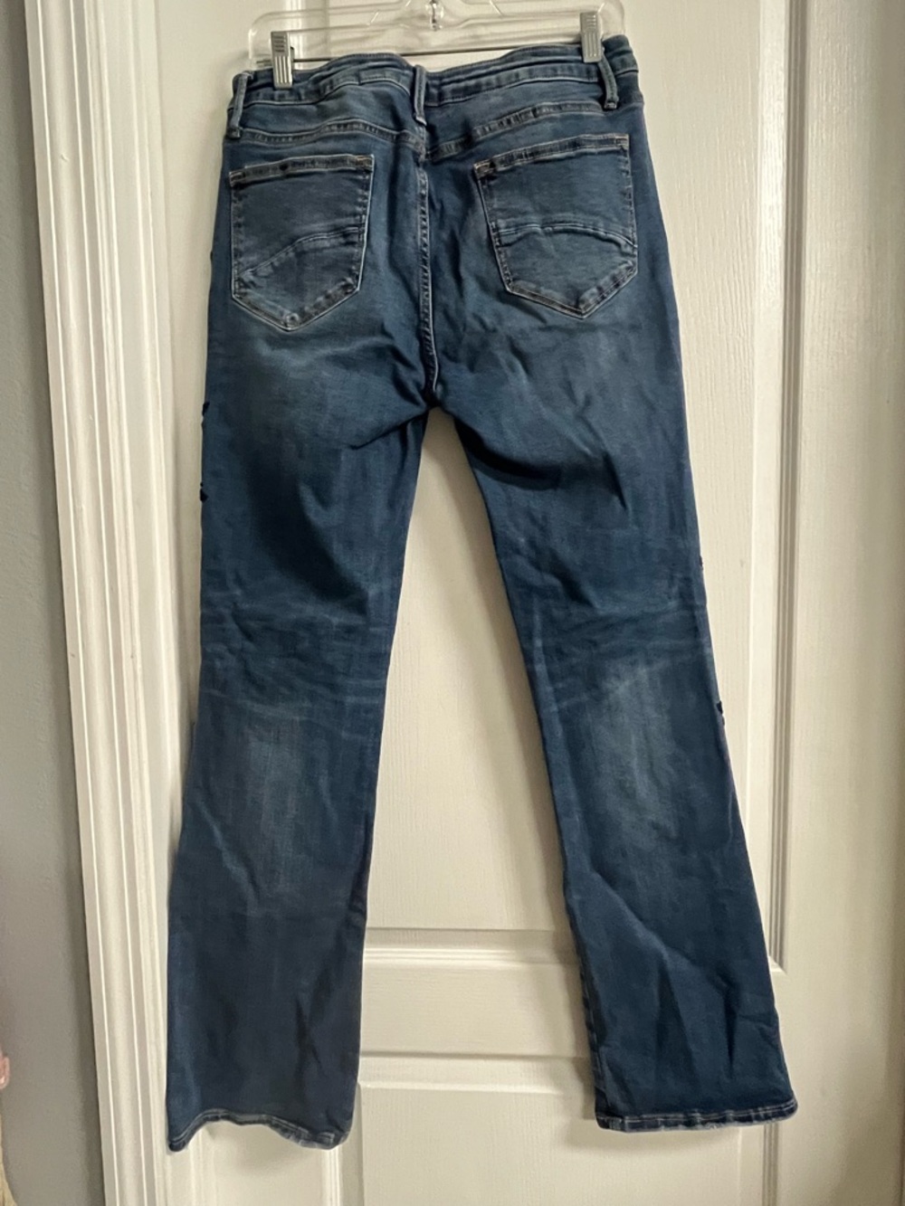 DRIFTWOOD Dark Blue Straight-Leg Jeans with Floral Embroidery - Picture 2 of 8